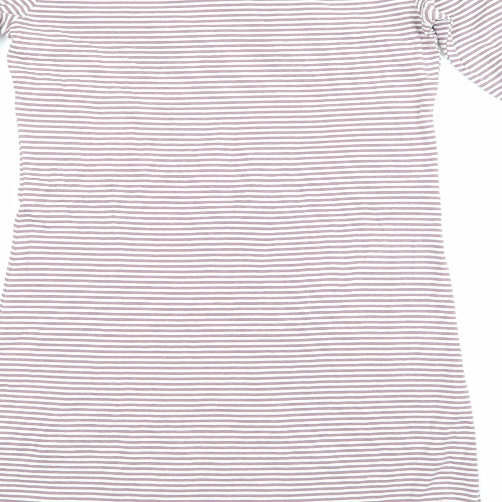 LE CHAT Womens Purple Striped  Top Pyjama Top Size 8