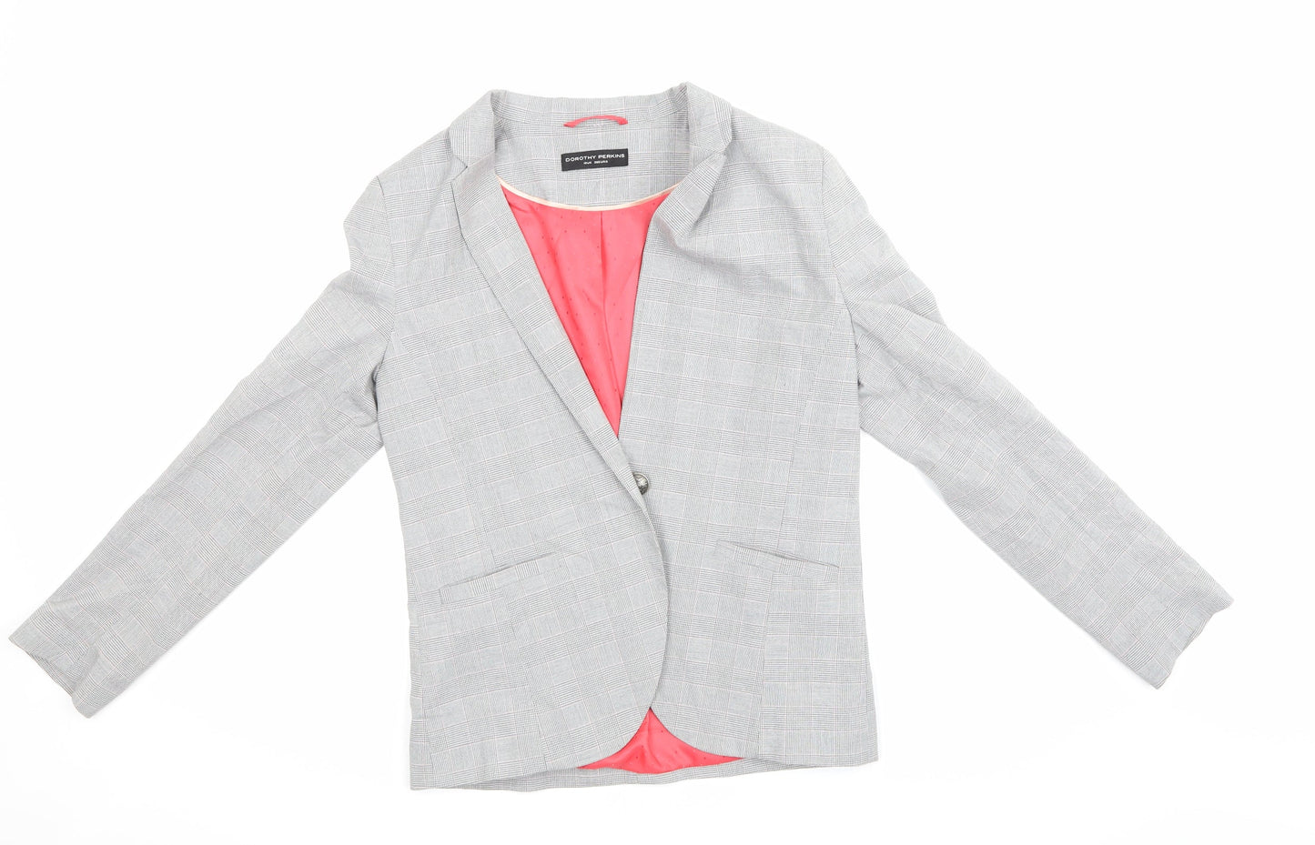 Dorothy Perkins Womens Grey Check  Jacket Blazer Size 10