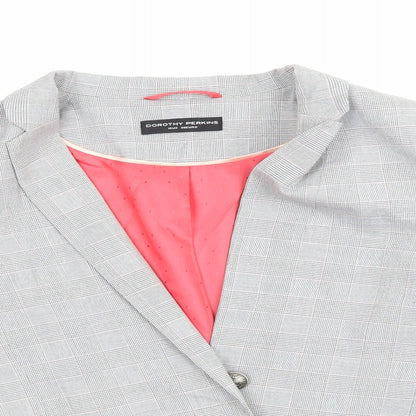 Dorothy Perkins Womens Grey Check  Jacket Blazer Size 10