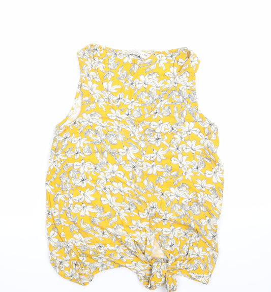 F&F Womens Yellow Floral  Basic Tank Size 6