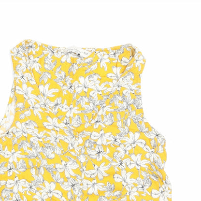 Womens UK Size 6 F&F Yellow Basic Tank