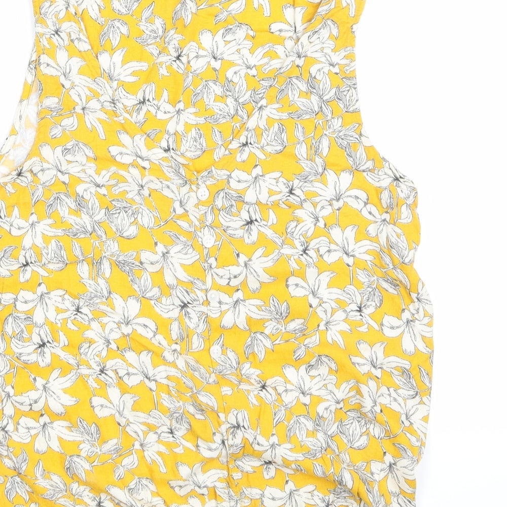 Womens UK Size 6 F&F Yellow Basic Tank