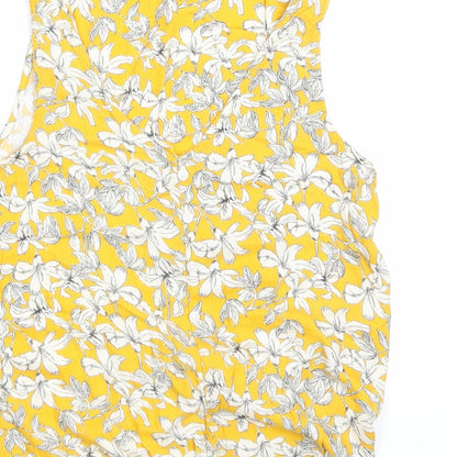 Womens UK Size 6 F&F Yellow Basic Tank