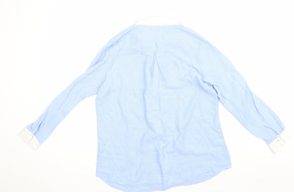 Womens UK Size 38 H&M Blue Basic Button-Up