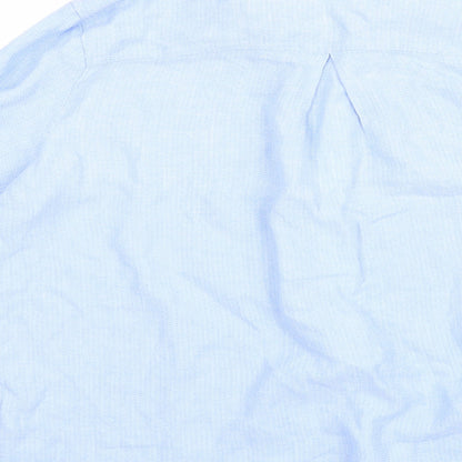 Womens UK Size 38 H&M Blue Basic Button-Up
