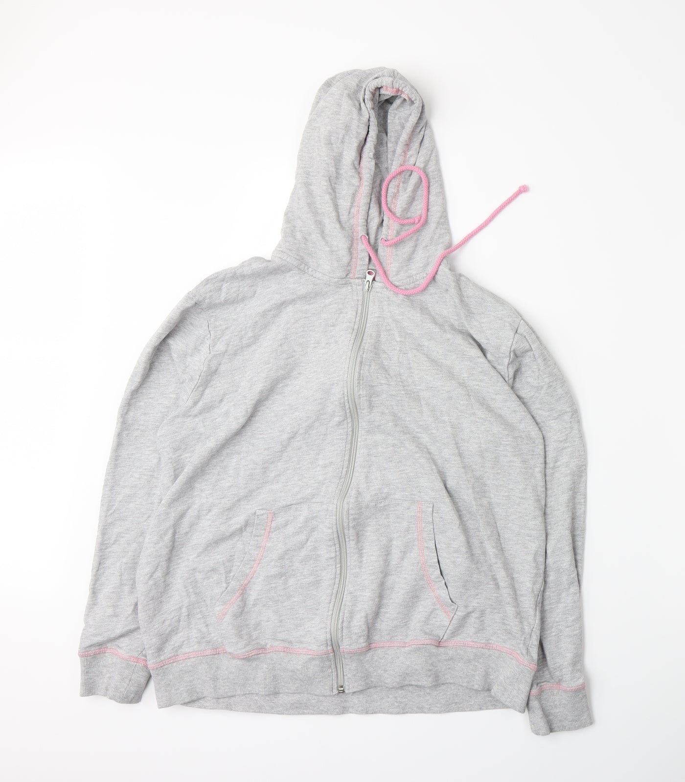 Adore Womens Grey  Jersey Full Zip Hoodie Size M