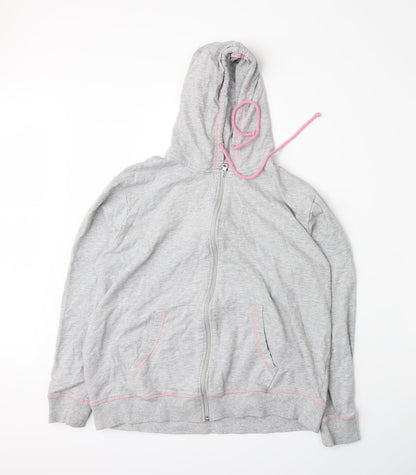 Adore Womens Grey  Jersey Full Zip Hoodie Size M