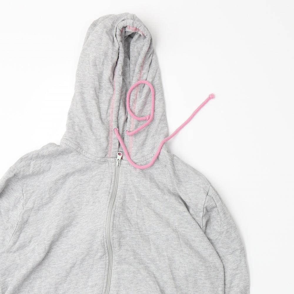 Adore Womens Grey  Jersey Full Zip Hoodie Size M