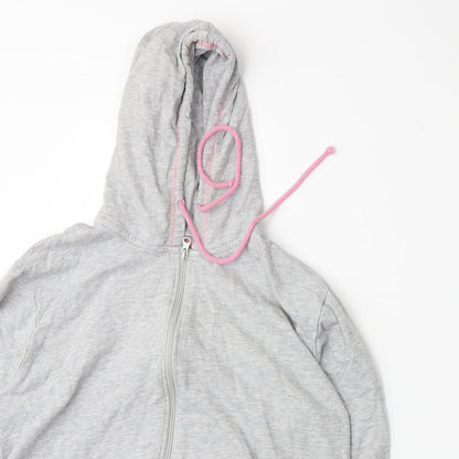 Adore Womens Grey  Jersey Full Zip Hoodie Size M