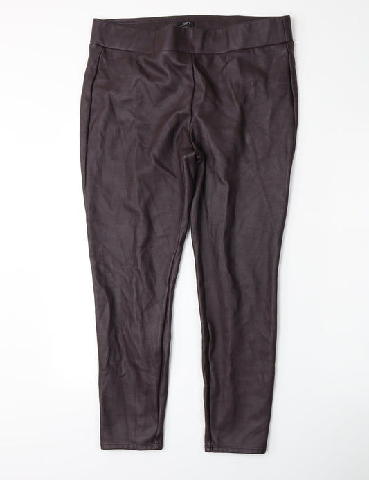 LOFT Womens Purple   Capri Trousers Size L L25 in