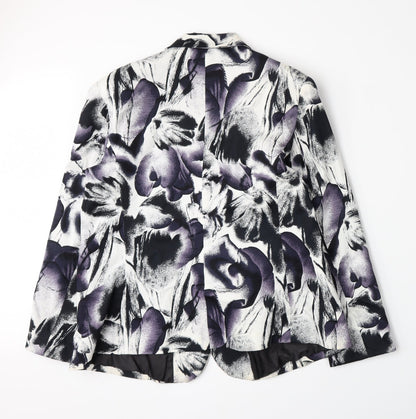 Calessa Womens White Floral  Jacket Blazer Size XL