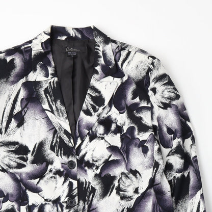 Calessa Womens White Floral  Jacket Blazer Size XL