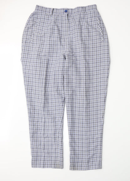 Amy Moore Womens Blue Plaid  Trousers  Size 14 L27 in