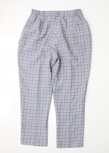 Amy Moore Womens Blue Plaid  Trousers  Size 14 L27 in