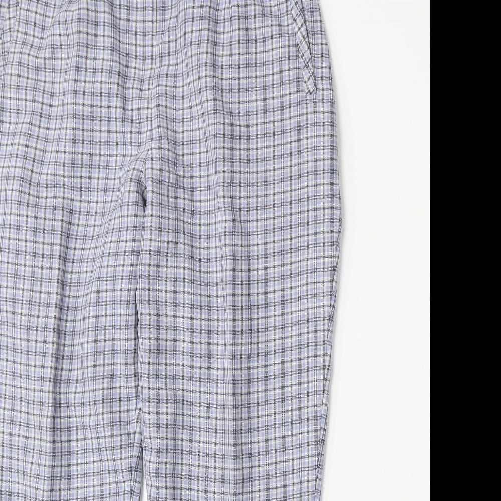 Amy Moore Womens Blue Plaid  Trousers  Size 14 L27 in