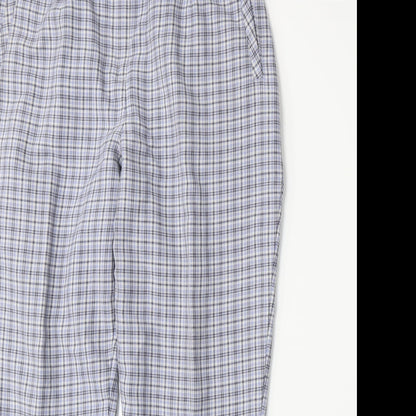 Amy Moore Womens Blue Plaid  Trousers  Size 14 L27 in
