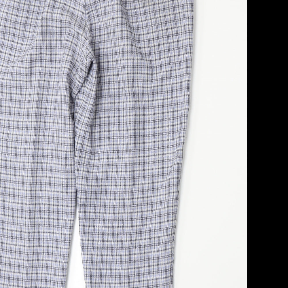 Amy Moore Womens Blue Plaid  Trousers  Size 14 L27 in