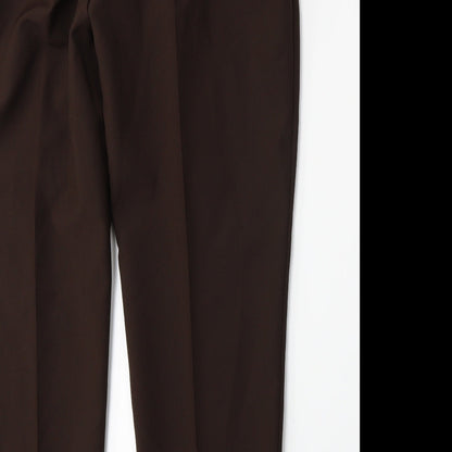Womens UK Size 16 Preworn Regular Fit  Brown Trousers