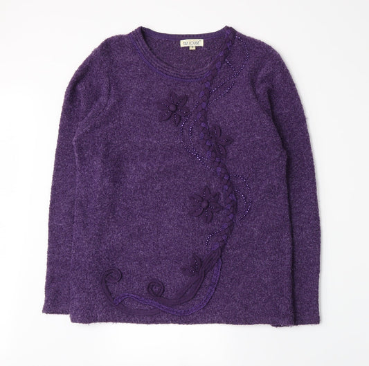 Fay Louise Womens Purple  Knit Pullover Jumper Size S