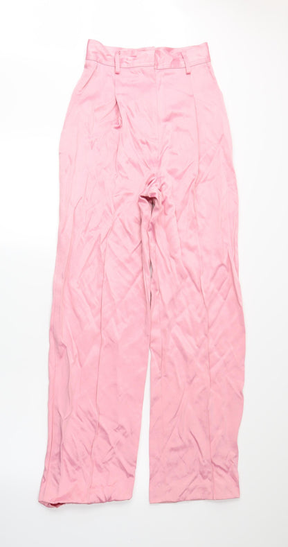 Womens UK Size 4 H&M Regular Fit  Pink Trousers