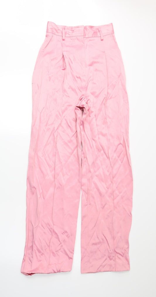 Womens UK Size 4 H&M Regular Fit  Pink Trousers