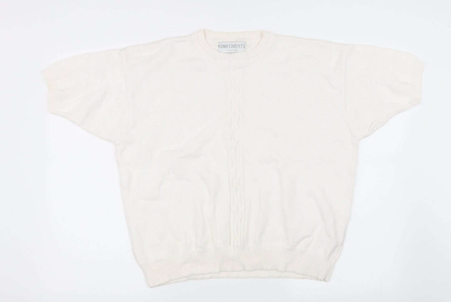 Compliments Womens White   Pullover Jumper Size L
