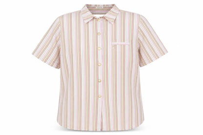 Hucke Women Womens Pink Striped  Basic Button-Up Size 18