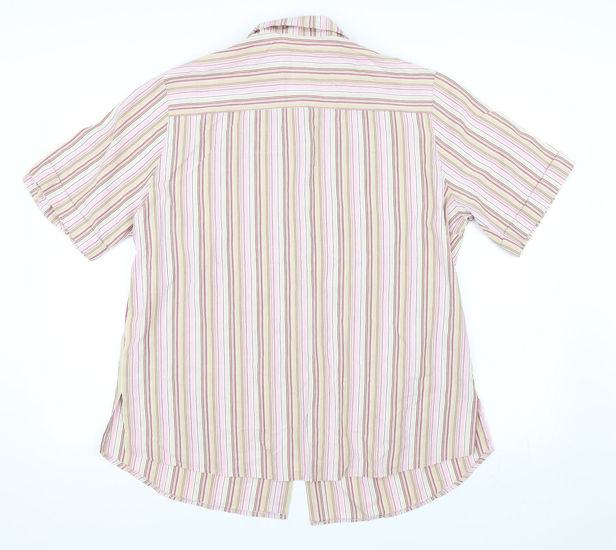 Hucke Women Womens Pink Striped  Basic Button-Up Size 18