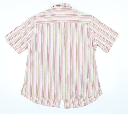 Hucke Women Womens Pink Striped  Basic Button-Up Size 18