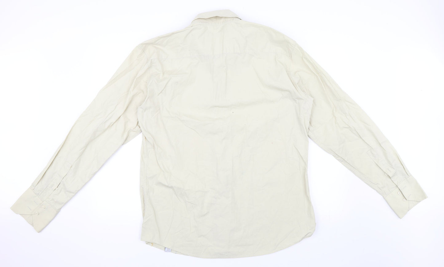 URU Mens Green Striped   Button-Up Size XL