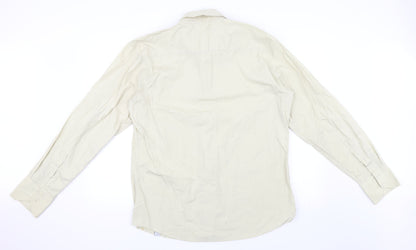 URU Mens Green Striped   Button-Up Size XL