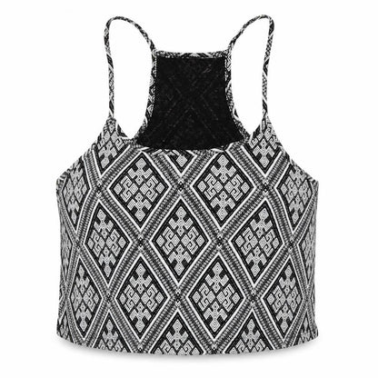 XXI Womens Black Geometric  Cropped Tank Size L