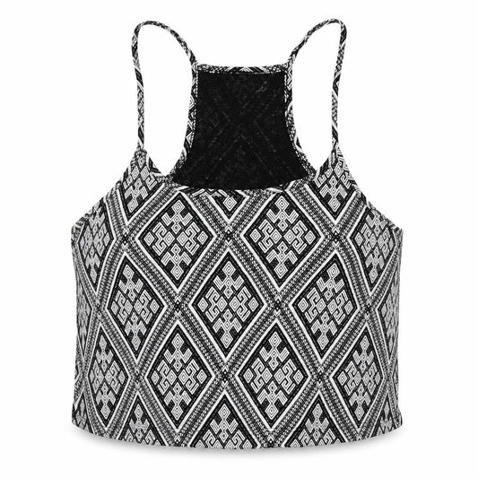 XXI Womens Black Geometric  Cropped Tank Size L