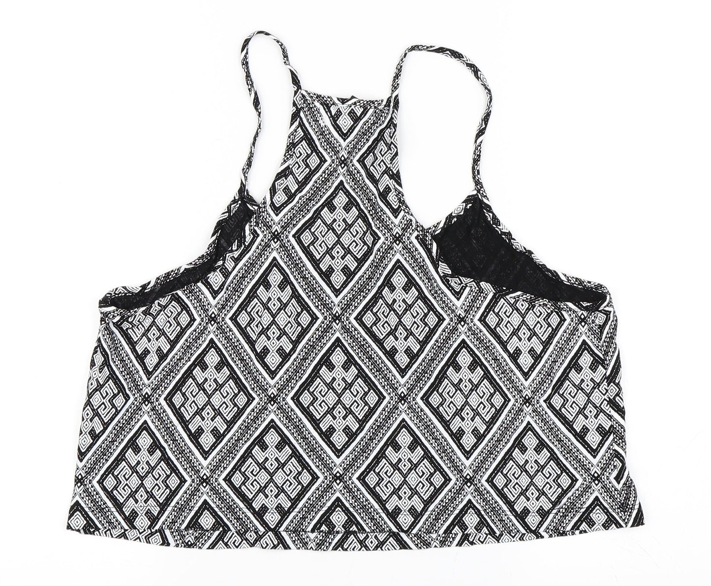 XXI Womens Black Geometric  Cropped Tank Size L