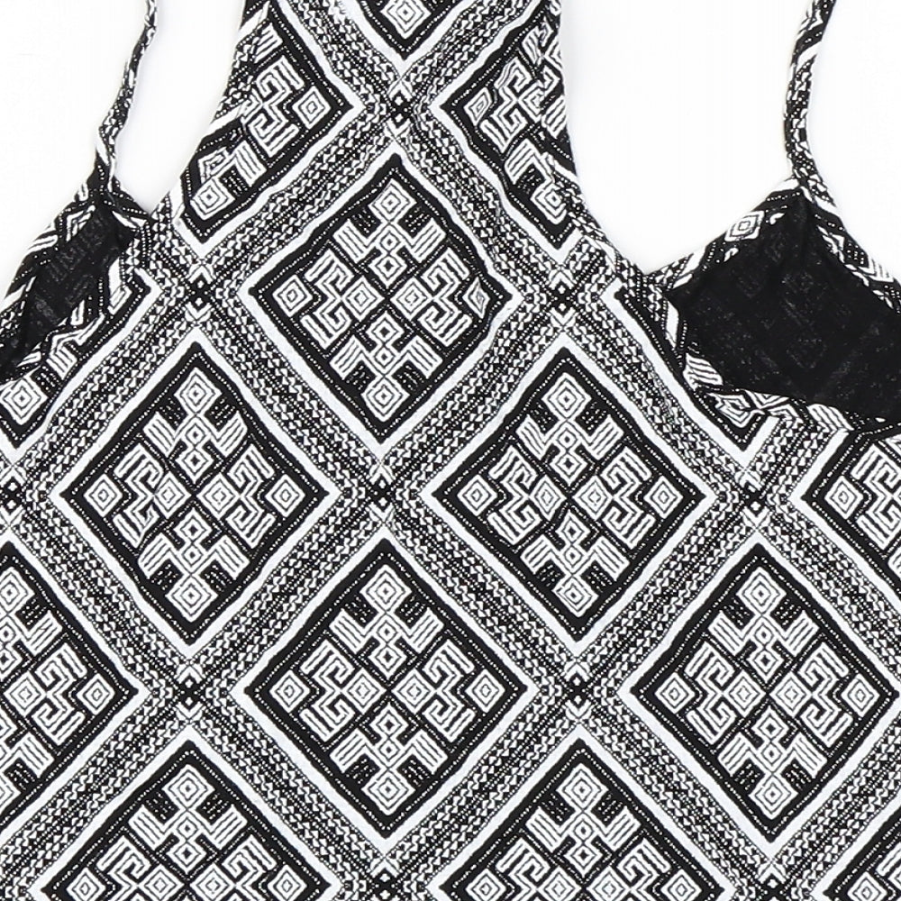XXI Womens Black Geometric  Cropped Tank Size L