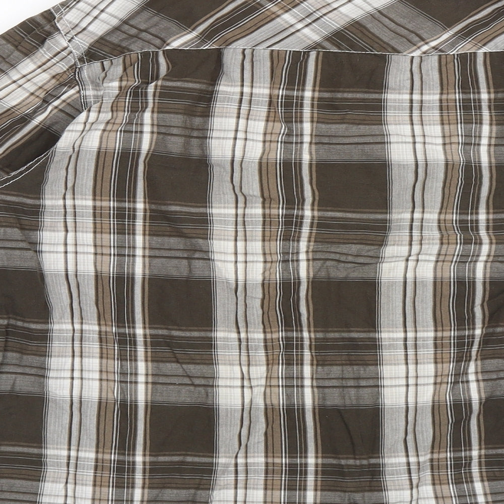 Urban Spirit Mens Brown Check   Button-Up Size S