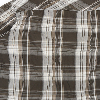 Urban Spirit Mens Brown Check   Button-Up Size S