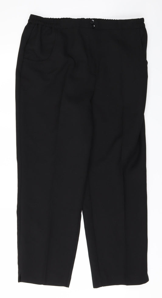 Womens UK Size 16 Special Collection Regular Fit  Black Trousers