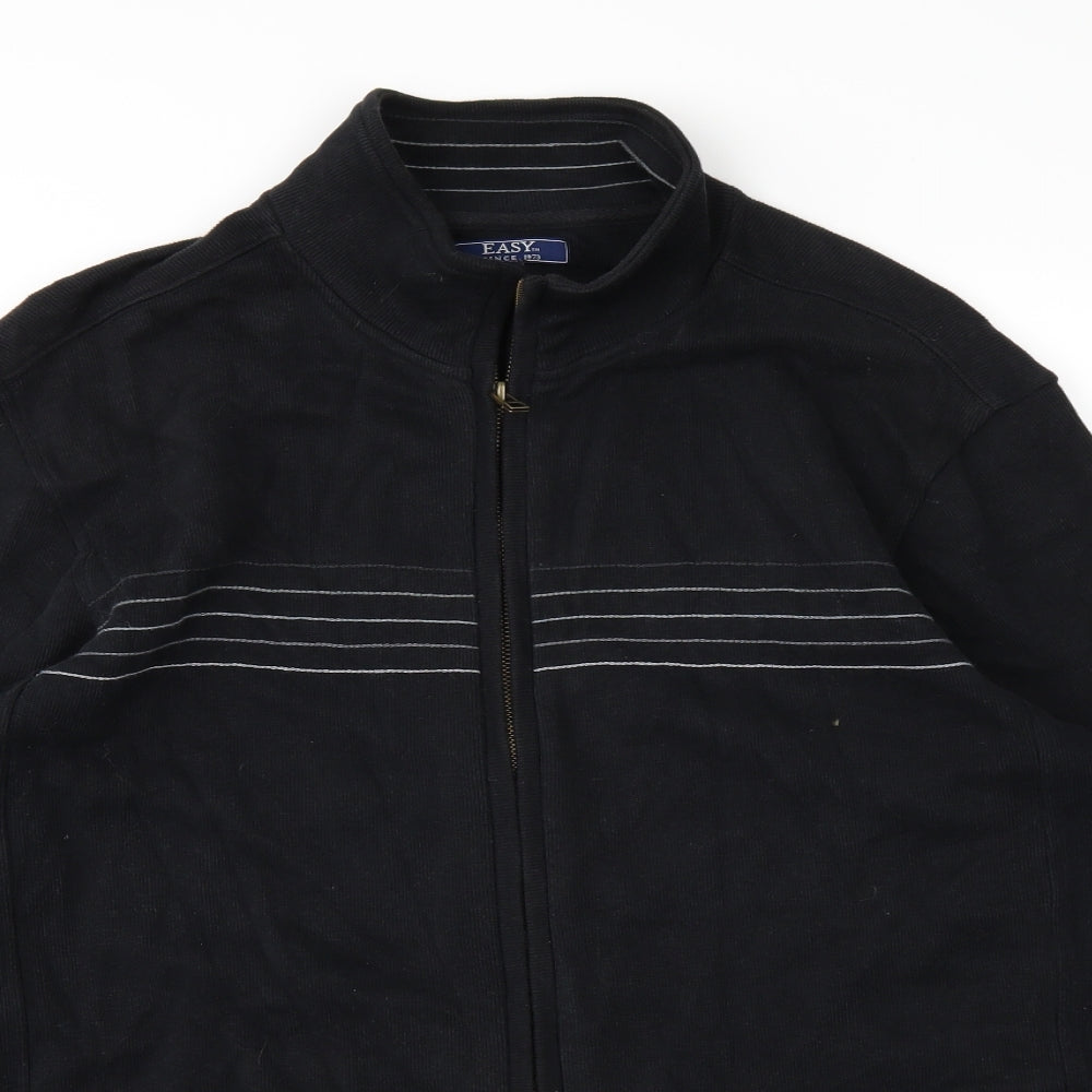 Easy Mens Black   Full Zip Jumper Size M
