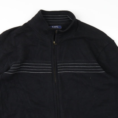 Easy Mens Black   Full Zip Jumper Size M