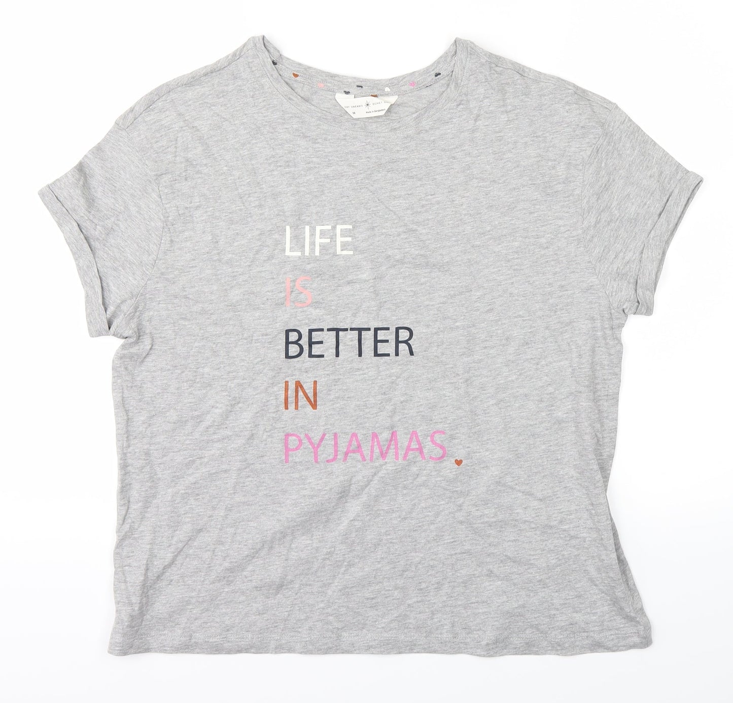 Womens UK Size M Marks and Spencer Grey Basic T-Shirt