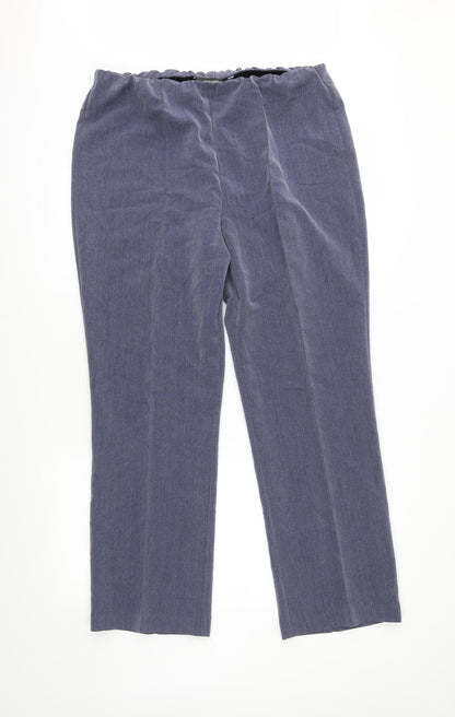 Womens UK Size 14 Bon Marché Regular Fit  Blue Trousers
