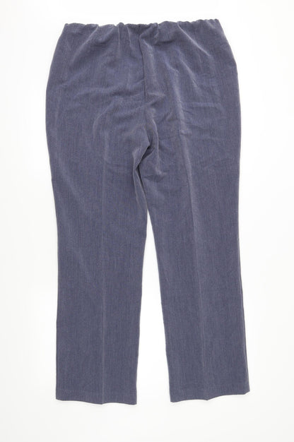 Womens UK Size 14 Bon Marché Regular Fit  Blue Trousers