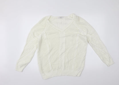 George Womens White   Pullover Jumper Size 14