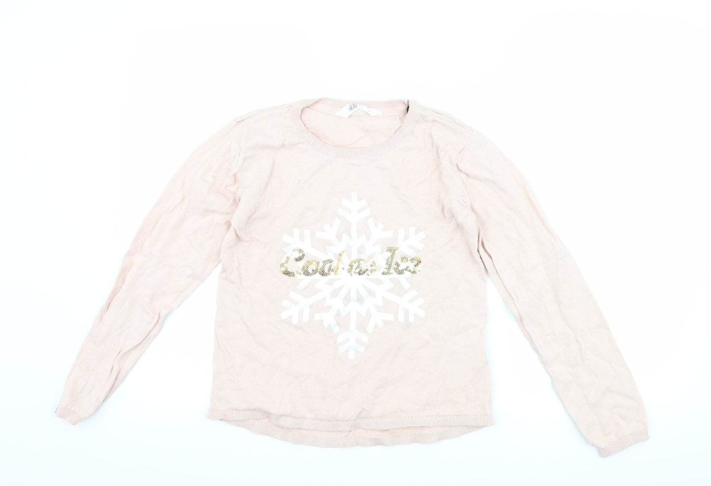 H&M Girls Pink   Pullover Jumper Size 13-14 Years  - Cool as Ice
