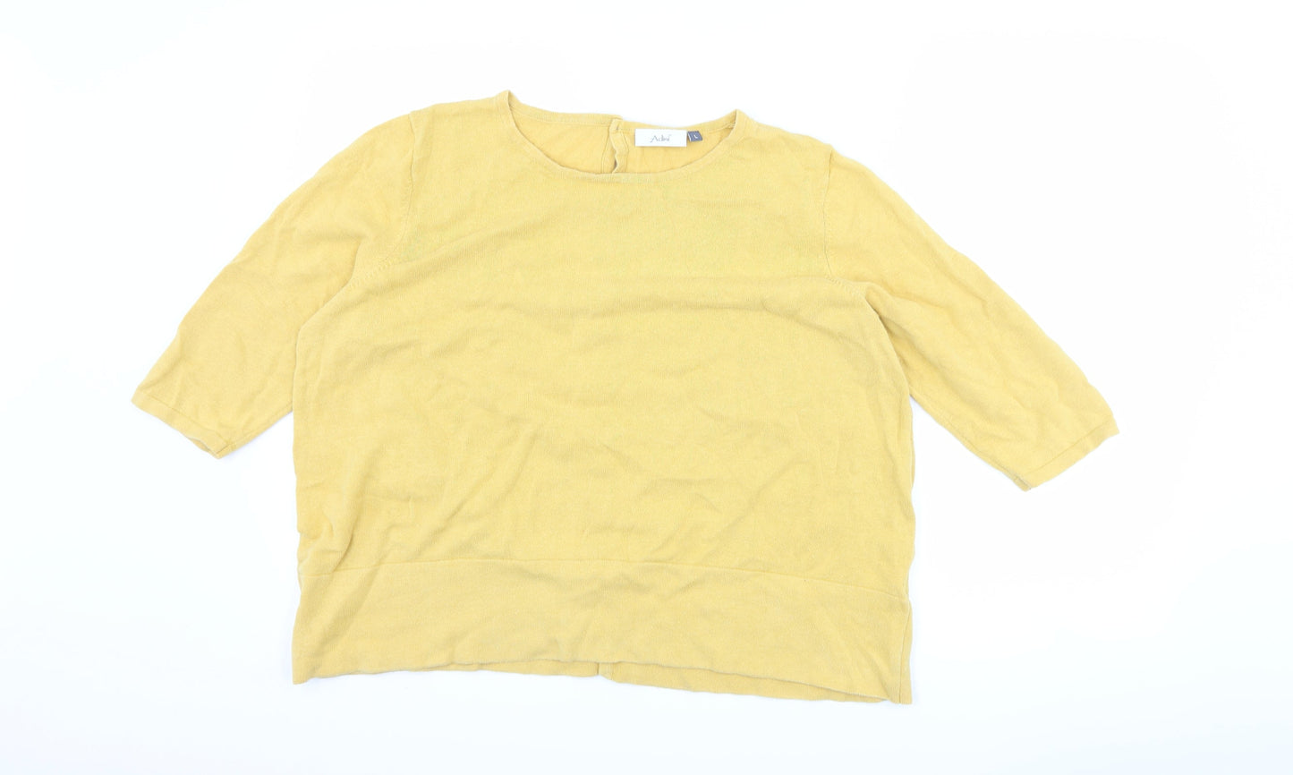 Womens UK Size L Adini Yellow Basic T-Shirt