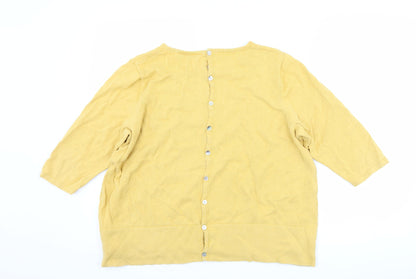 Womens UK Size L Adini Yellow Basic T-Shirt