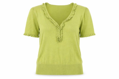 Womens UK Size L M&Co Green Basic T-Shirt