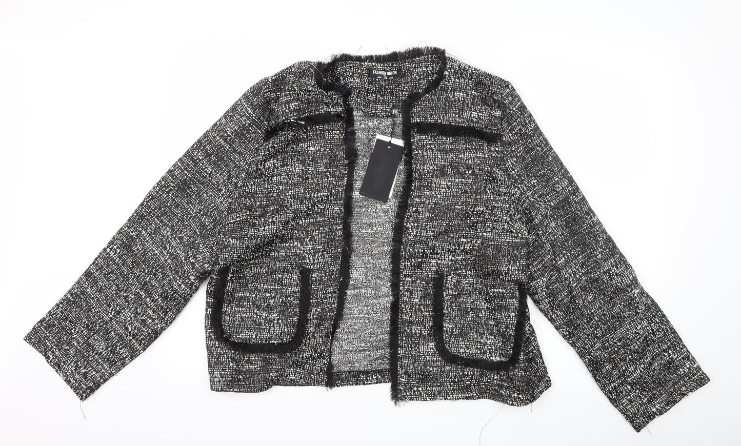 Womens UK Size 16 Fashion Union Black Jacket