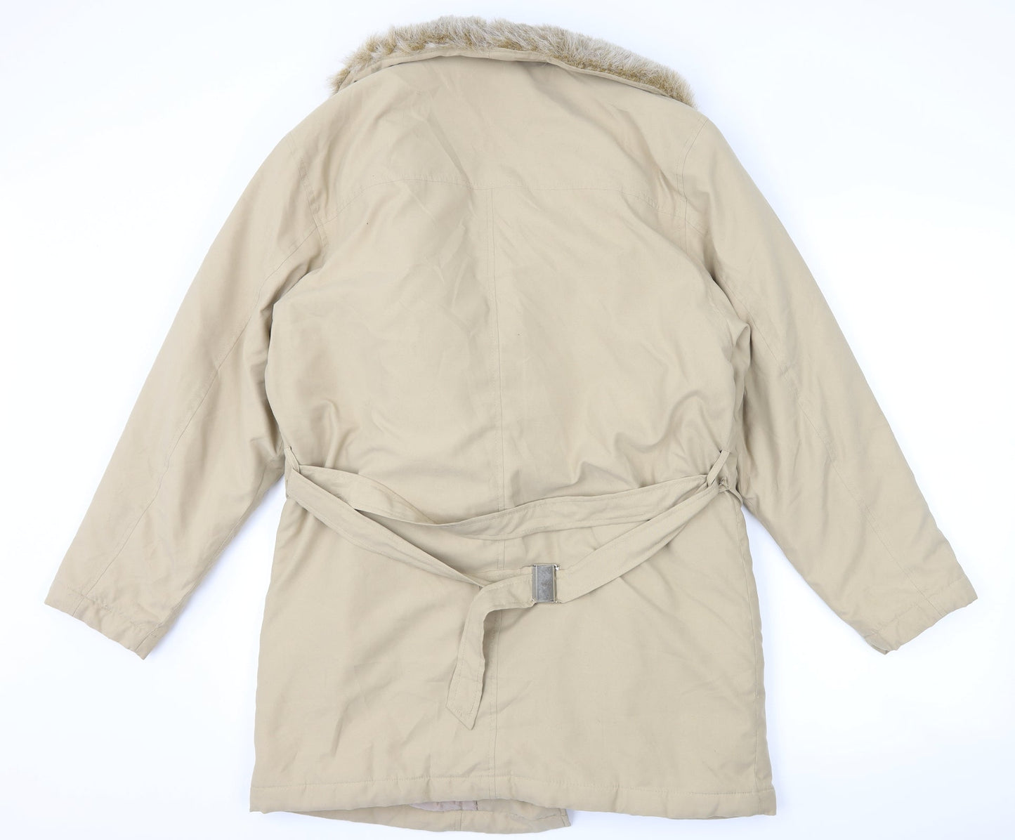 Womens UK Size 10 Dorothy Perkins Beige Overcoat